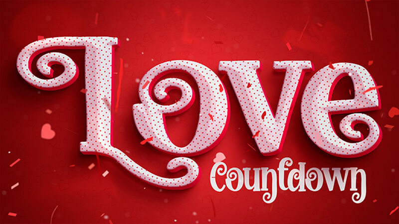 Love Red Halftone Twirl Countdown